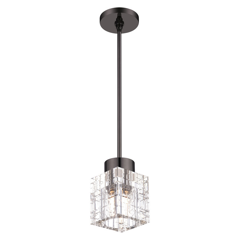 Luminaire suspendu en chrome noir à 1 lumière