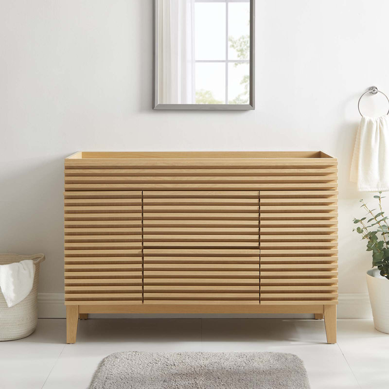 Base de meuble-lavabo simple 48 po Modway Render, Chêne