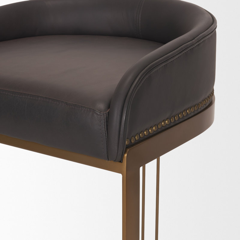 Hollyfield 29" Bar Stool, Black, Bar Stool (29.75" Seat Height)