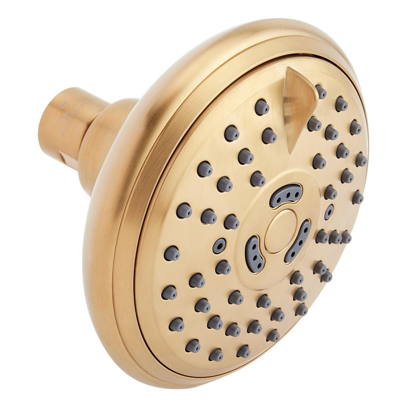 Pomme de douche ronde multifonctionnelle 1,8 gal / min, Or brossé