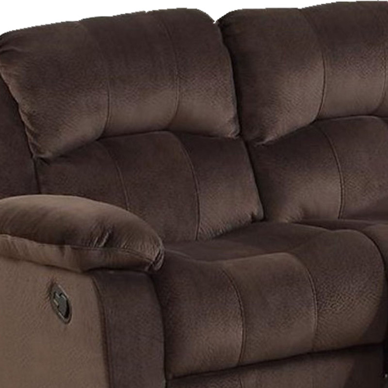 Kaci-Elle Upholstered 61'' Reclining Loveseat, Brown
