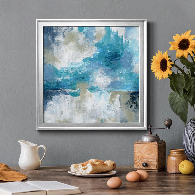 By The Sea - Toile encadrée de qualité supérieure - prête à être accrochée, H 34,5 po x l 34,5 po x P 1,5 po, Or