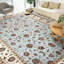 Tapis bleu clair et ivoire noué à la main de haute qualité
