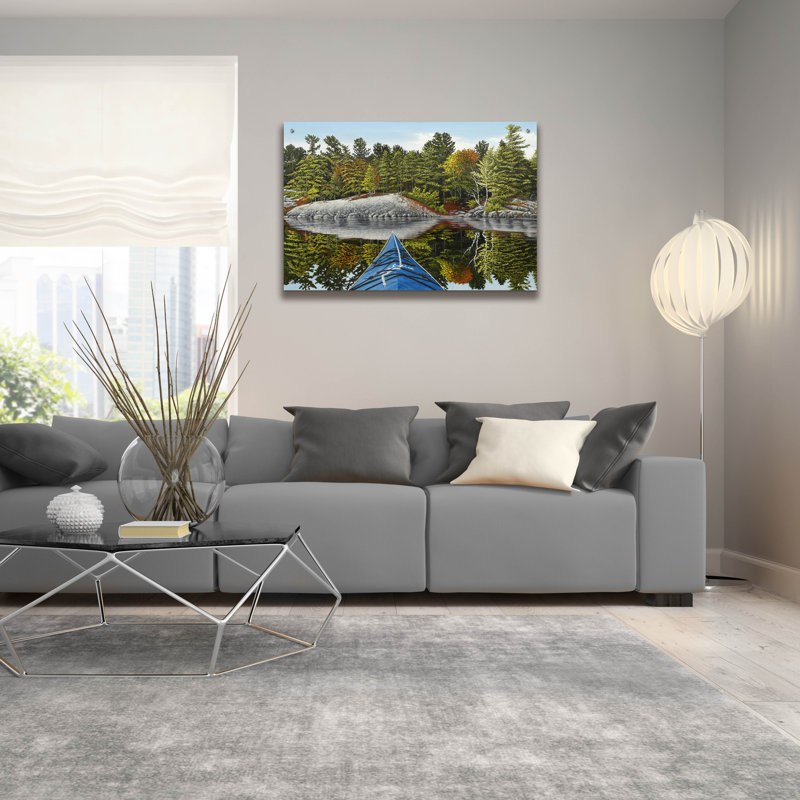  Art mural en verre acrylique, 36 po x 24 po «Runnements Bay Reflection» par Kenneth M Kirsch, H 24 po x l 36 po