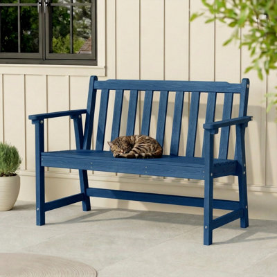 HDPE Outdoor Bench Weather-Resistant Patio Bench Premium Outdoor Garden Loveseat