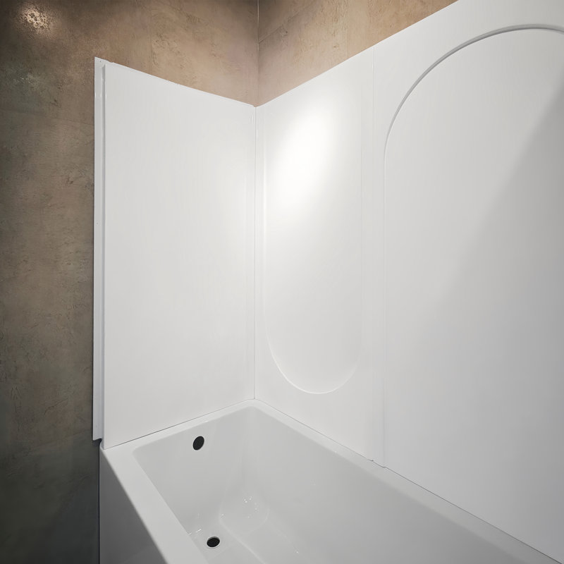 Ensemble de 4 panneaux de douche et de rideau de douche 4 pièces en acrylique blanc, H 60 po x l 60 po x P 32 po