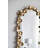 Full Length Arched Wall Mirror with Golden Leaf Accents