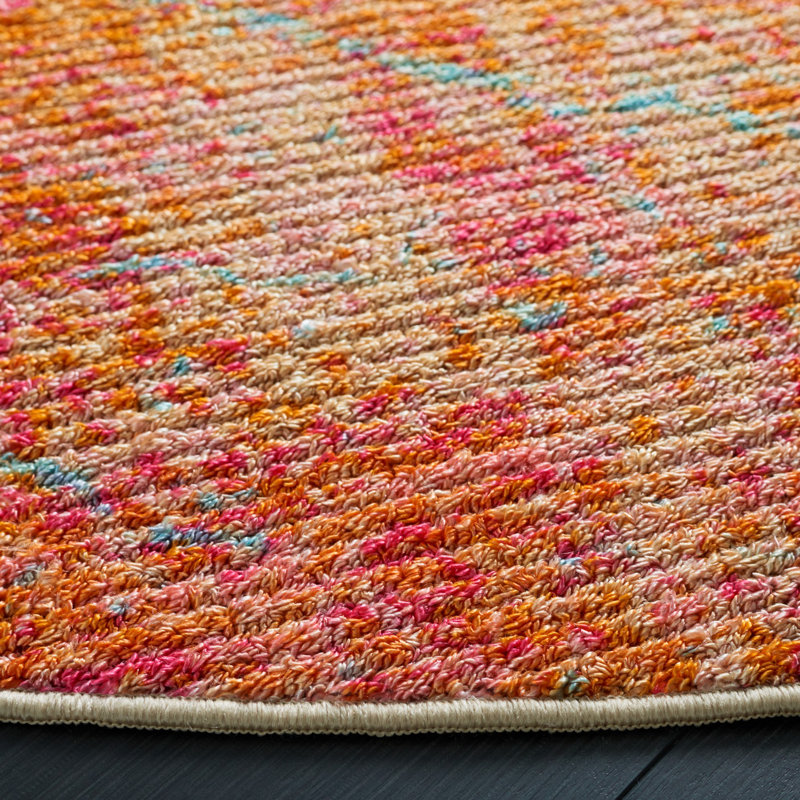 Migneco Performance Machine Washable Abstract Rug, Square 6'7"