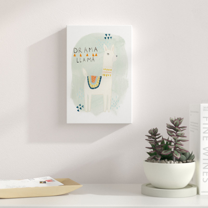 Llama Squad II by June Erica Vess - Painting on Canvas, Wrapped Canvas, 30cm H x 20cm W
