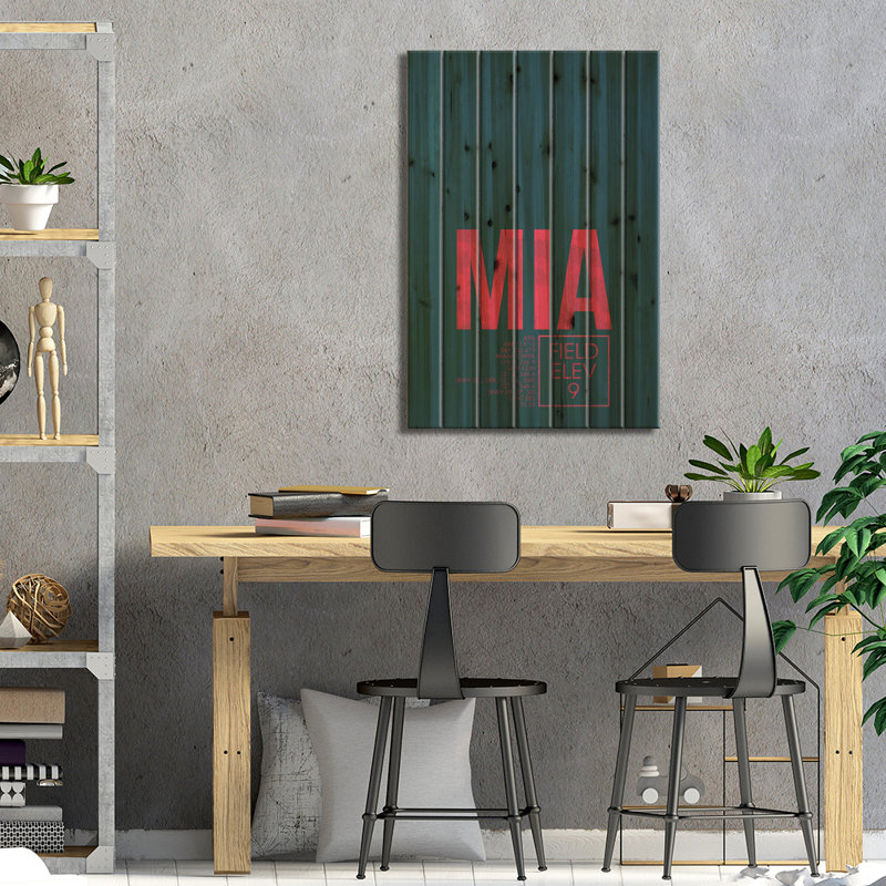 Miami - impression sur bois sans cadre, L 18 po x H 26 po