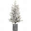 Arbre de Noël artificiel enneigé 6,5 pi avec base en pot, 350 lumières DEL blanc chaud, 1386 pointes en PE + PVC, 31 pommes de pin, petit arbre des Fêtes-1764490129