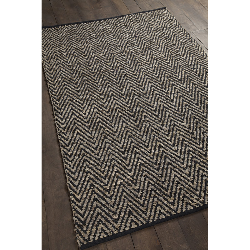 Leather Chevron Rug, 7'9" x 10'6"