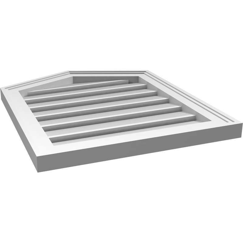 Ventilé à pignon fonctionnel en uréthane à hauteur de sommet 5 pintes, brun clair apprêté, H 24 po x l 20 po x P 1,5 po