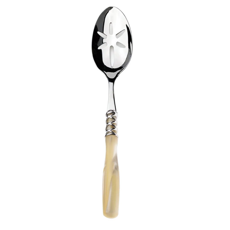 Arianna Pierced Serving Spoon Ivory, Ivory