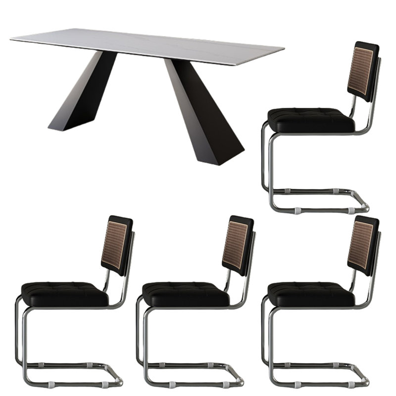 Table de salle à manger en bois massif frêne noir simple, Blanc, H 29,53 po x L 70,87 po x l 31,5 po