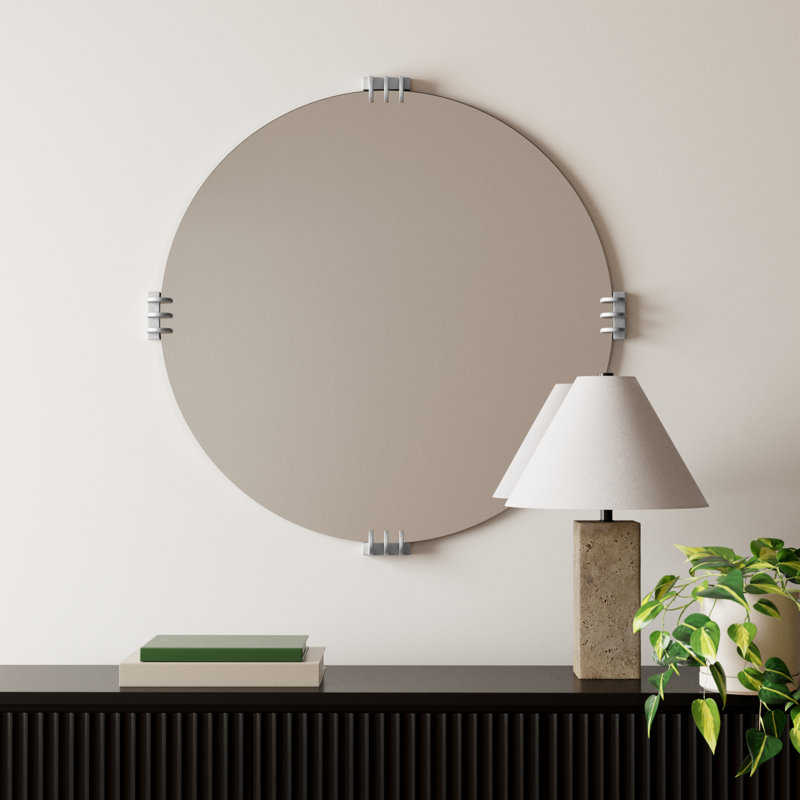 Donita Round Mirror, Silver