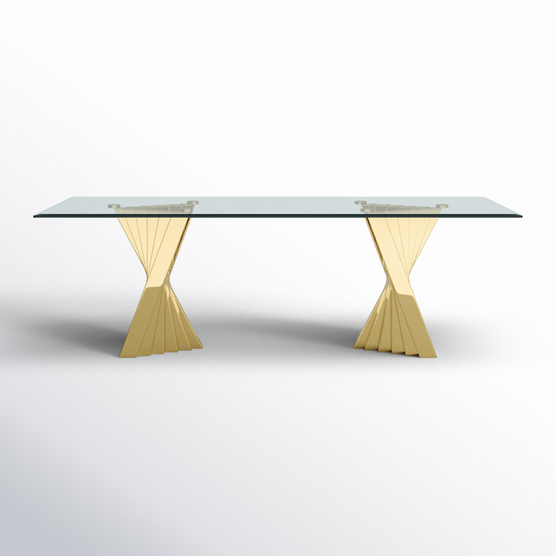 Table de salle à manger Ammerman, Doré, L 46 po x L 94 po