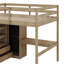 Lit mezzanine double de taille double avec étagère de garde-robe intégrée et système de rangement à tiroirs-290985668