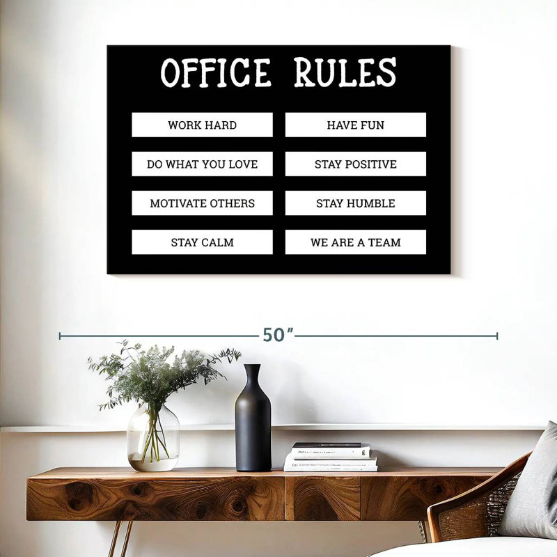 Tergel Office Rules, 26" H x 39" W