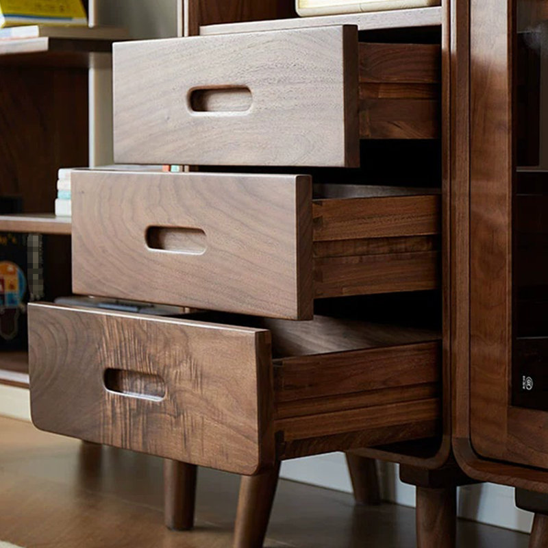Bibliothèque pratique en bois massif de style américain