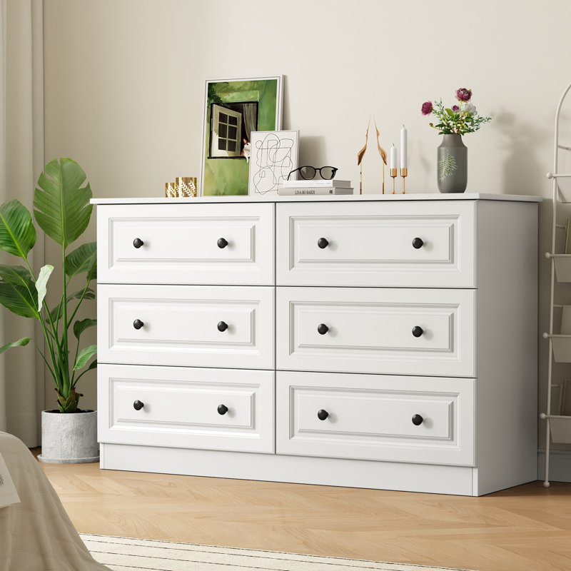 Commode double 47 tiroirs l 47,2 po, Blanc