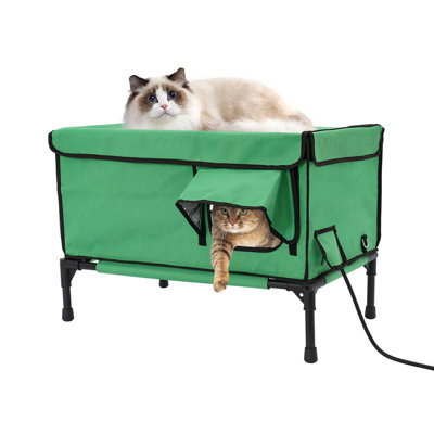 Maison de chat surélevée chauffée 25,6 * 16,5 * 11,8 po
