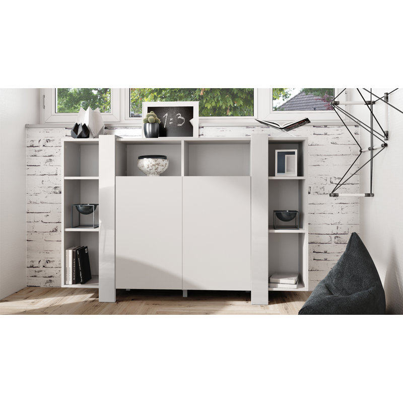 Abbie-May 149cm Sideboard, White Matt/White High Gloss