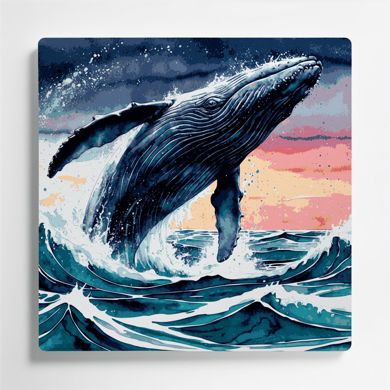Art mural bleu en métal Coastal, H 12 po x l 12 po