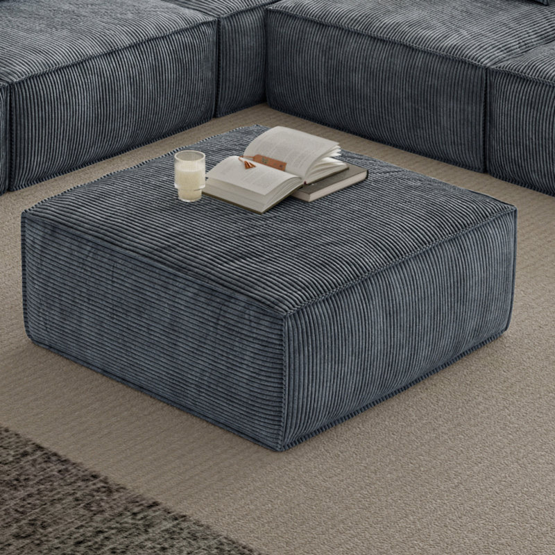 Canapé modulaire / repose-pieds gris foncé, H 11,02 po x l 10,63 po x P 34,25 po, Gris antique