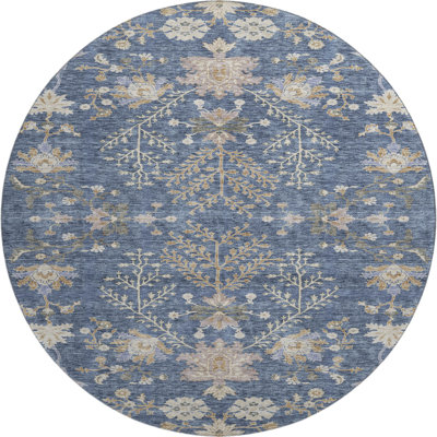 Premium Machine Washable Gurubaksh AMF1156 Floral Rug