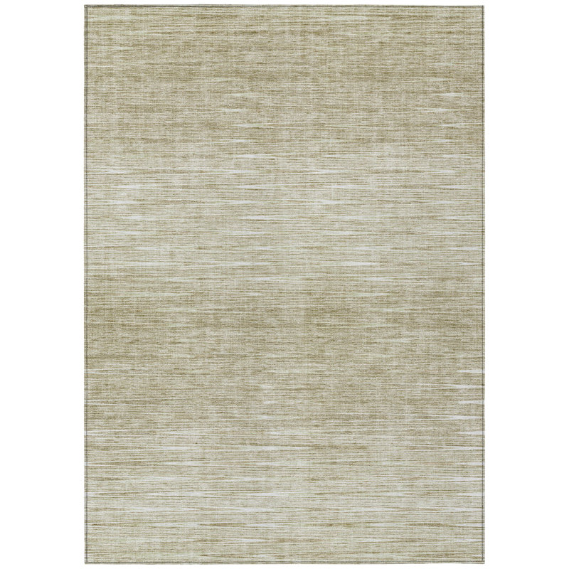 Tapis extérieur lavable abstrait kaki et beige 9 pi x 12 pi