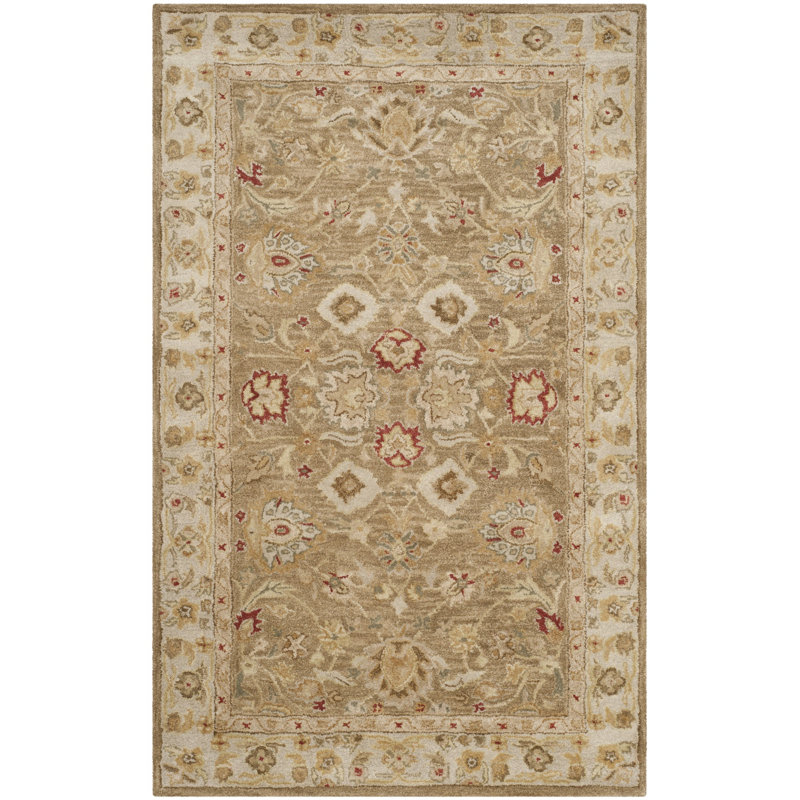 Tapis oriental en laine touffeté à la main Crisanta, Rectangle 2 pi x 3 pi