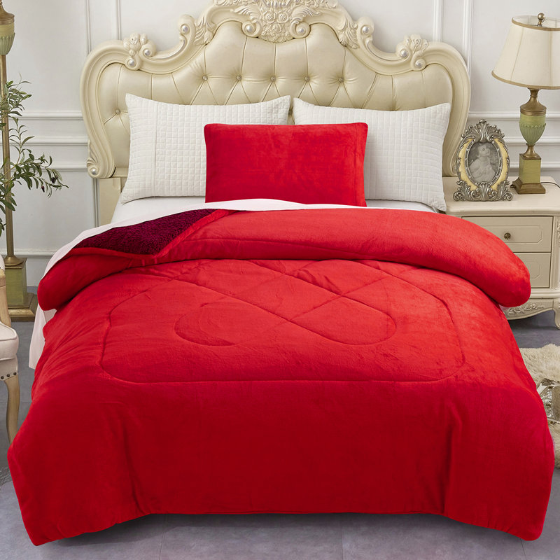 Couverture simple en molleton Sherpa, Rouge