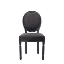 Black King Louis XVI Dining Chair with Solid Back Cushion - Royal