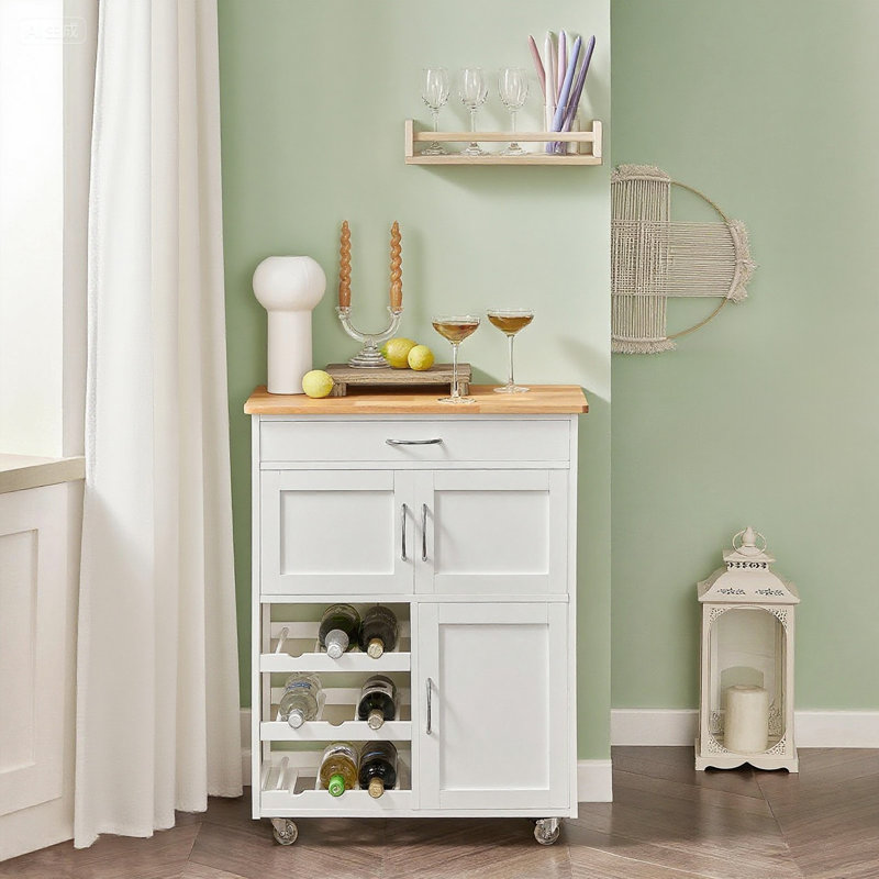 Rainer Kitchen Cart, White