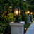 16" Outdoor Post Lights, Pole Lamp for Outside, Lamp Post Light Fixture with Pier Mount Base, Matte Black