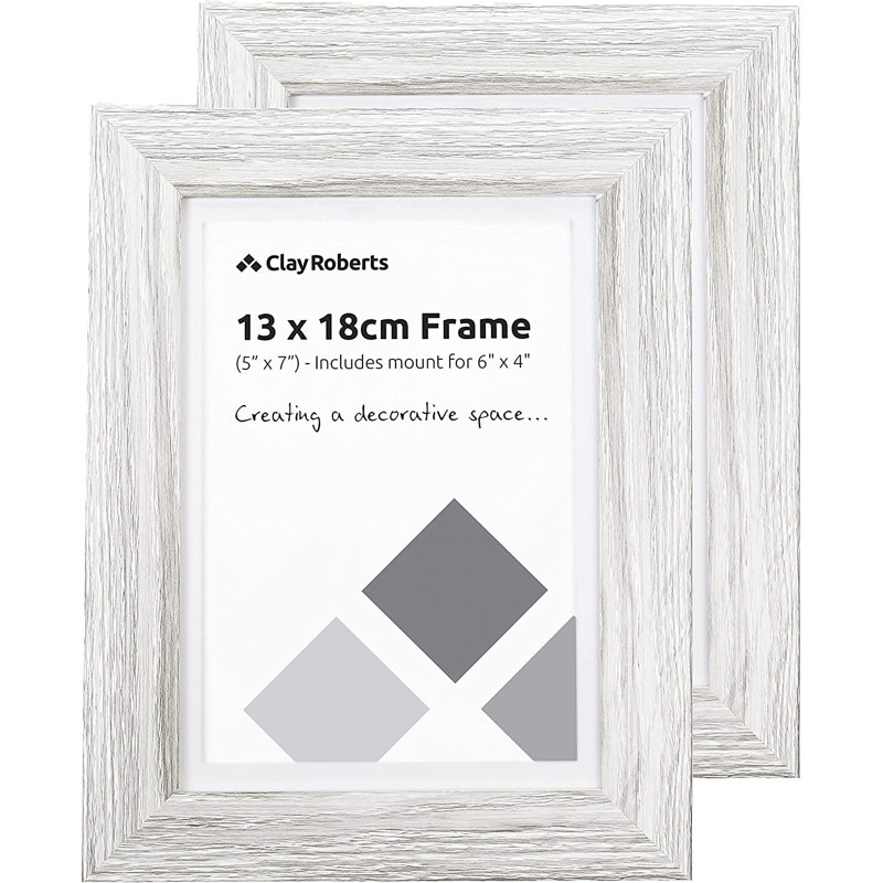 Picture Frame with Mat, Light Grey