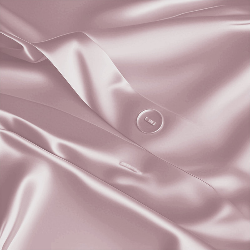 Silk No Pattern Duvet Cover, Single Duvet Cover, Pink