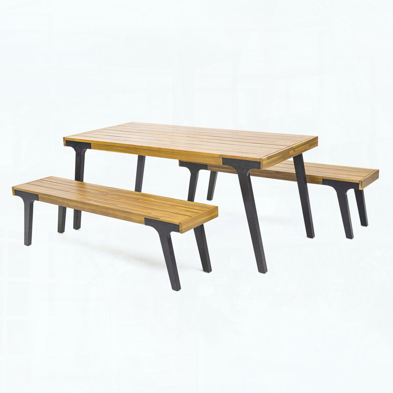 1 table à manger + 2 bancs à manger