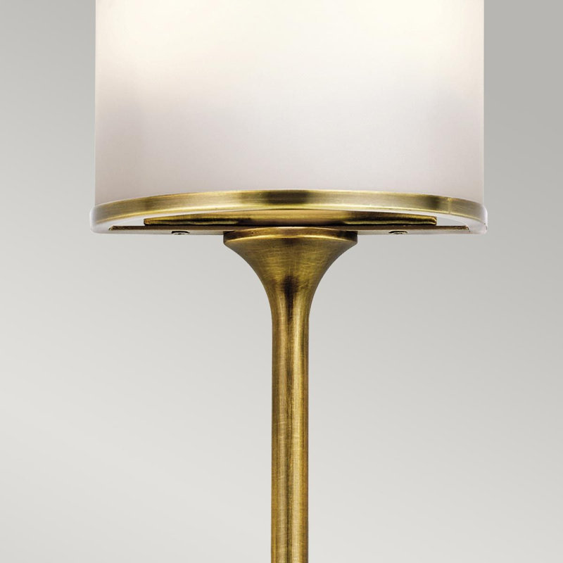 Charlee Glass Flush Mounted Sconce, 55.9cm H x 16.5cm W x 9.8cm D, Natural Brass