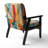 Cubism Experiment With Minimalist I - Velvet Upholstered Landscapes Accent Chair and Modern Chair-765271261