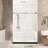 Shower Door 56 - 60" W 76" H 1/4"  6 Mm  Clear Tempered Glass Proof Film Stainless Steel Handle Brushed Nickel With Good Transmittance Large Wheels And Round Tracks For Effortless Smooth Movement