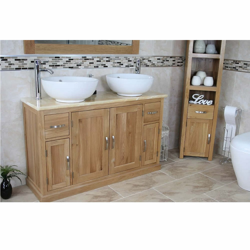 Delgadillo 1230mm Double Bathroom Vanity with Vessel Ceramic Basin