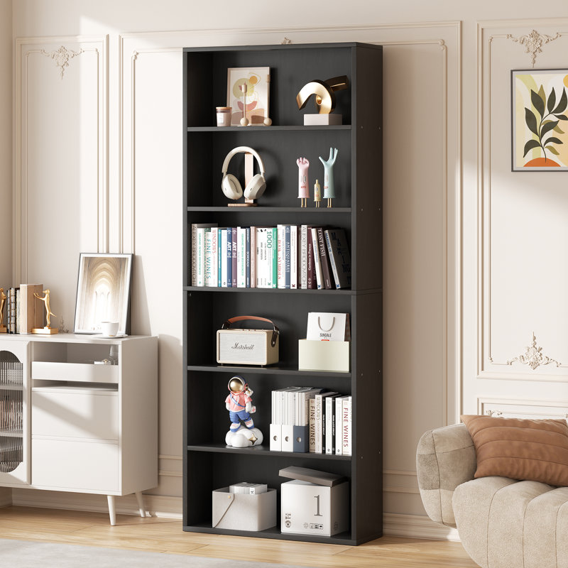 Emedio 70.9" H Standard Bookcase , Black