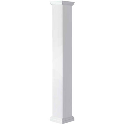 Colonne carrée classique en PVC lisse non effilée Craftsman, base standard et base standard