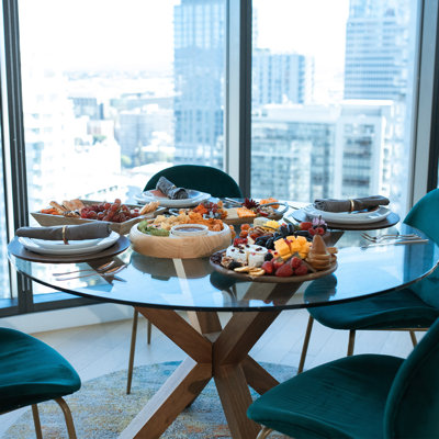 Plateau de table rond en verre trempé transparent de 48 po avec bord plat de 1/4 po d'épaisseur idéal pour les bureaux, les tables, les espaces de travail et les meubles d'extérieur de Fab Glass and Mirror