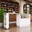 120cm 360° Rotation Bar Table With Doors And Shelves Multifunctional Sideboard With Open Shelves Storage Space-10195290