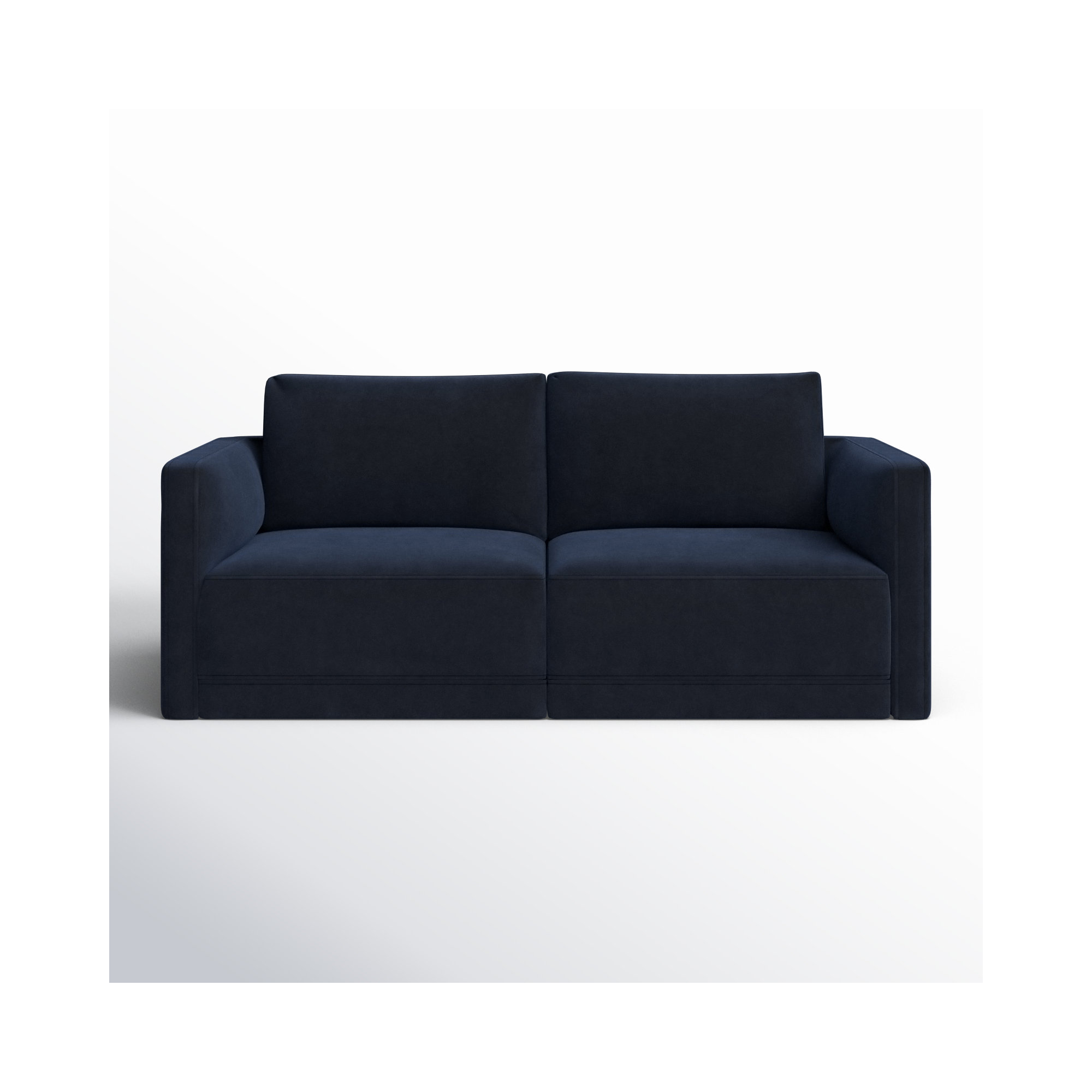 Deirdre 74'' Upholstered Loveseat, Navy Velvet