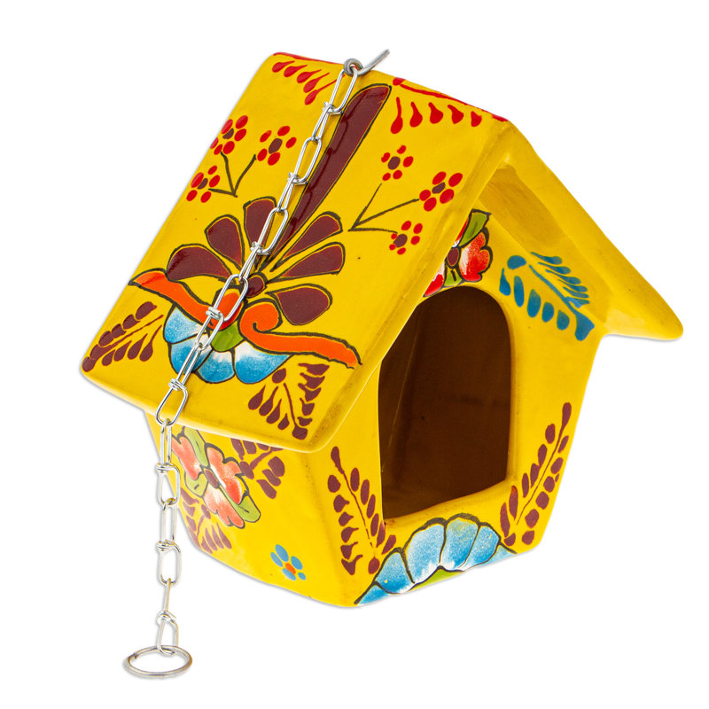 Rosalind Wheeler Handmade Goldenrod Arcadia Ceramic Bird Feeder