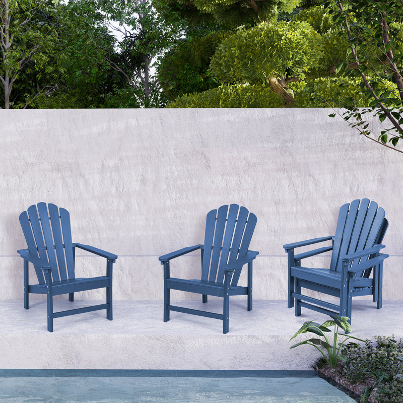 Chaise Adirondack empilable en PEHD Zawadi, Bleu, 4